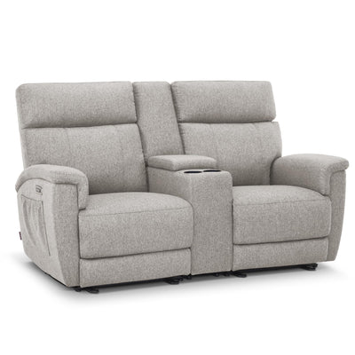 MCombo 70.8" Power Loveseat Recliner Sofa with Massage and Dual Heating, Adjustable Headrest, USB & Type C Port for Living Room, Fabric PR606M2 (Mist Grey)