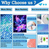 Upigi Hummingbird Diamond Painting Kits for Adults,Bird DIY 5D Diamond Painting Kits for Beginners,Round Full Drill Gem Art Crafts Kit for Home Wall Decor 12 x 16 Inch Upigi