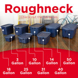 Rubbermaid Roughneck Tote 18 Gal, 6 Pack, Made in USA, Dark Indigo Metallic, Rugged Plastic Stackable Storage Bins with Lids and Handles Rubbermaid