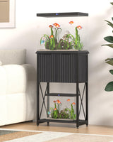 Piskyet 5-10 Gallon Fish Tank stand, Metal Frame Aquarium stand, Cabinet for Fish Tank Accessories Storage，Suitable for Turtle Reptile Tank Stand Terrarium Stand，220Lbs, Black Piskyet