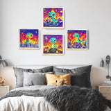 O&BTRC01 Diamond Painting -Dragon Diamond Art Kits Dinosaurs Gem Diamond Art Painting for Beginners 4 Pack O&BTRC01