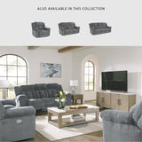 Signature Design by Ashley Tip-Off Modern Wall Hugger Power Reclining Sofa with Adjustable Headrest and USB Ports, Gray Signature Design by Ashley