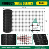 Preboun Plastic Mesh Fence 2 x 164 ft Plastic Safety Fence Roll Reusable Animal Construction Barrier Netting Temporary Pool Fencing Snow Fence for Construction Animal Garden Fencing(Black) Preboun