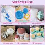 Vivresina Silicone Mold Making Kit 34 OZ with Mold Housing, 15A Super Elastic Liquid Platinum Rubber Translucent Clear for Fidget Pad Resin Molds Silicone Molds Vivresina