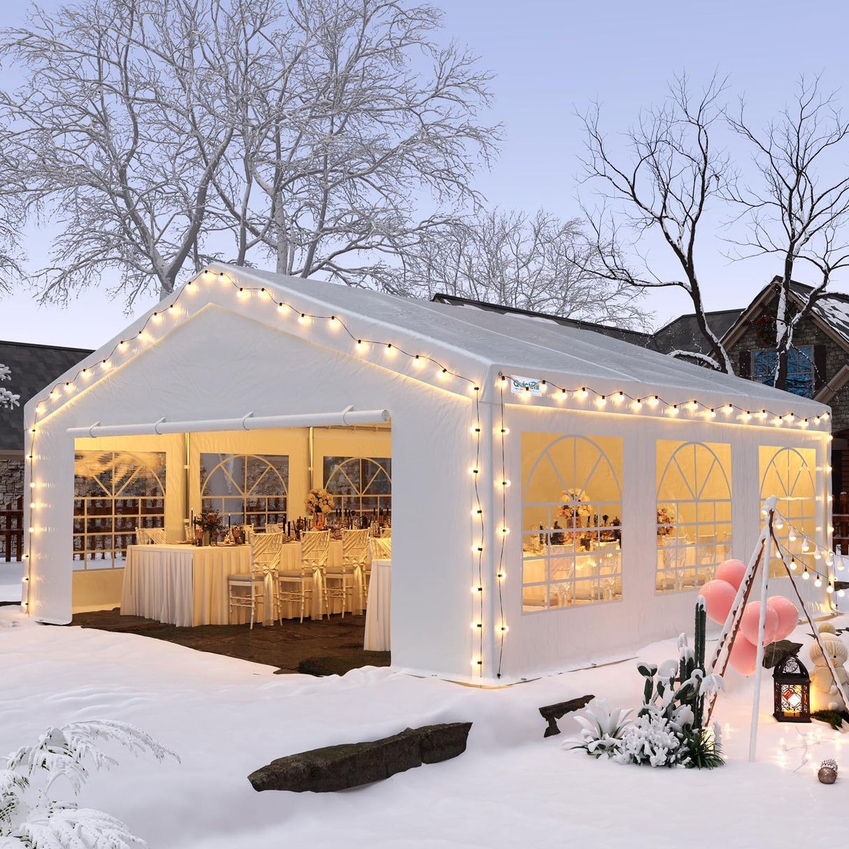 Quictent 20x20ft Party Tent Heavy Duty Outdoor Canopy Tent Carport Wedding Event Shelter BBQ Wedding Tents for Parties with Storage Bags Quictent