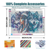 ajepon Wolf Diamond Art Kit - 5D Diamond Painting for Adults, Wolf Adult Diamond Painting Kits, Gem Art Kits for Wall Home Decor Arts Craft 12x16inch ajepon