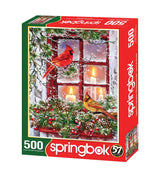 Springbok 500 Piece Jigsaw Puzzle for Adults - Together for Christmas Features a Pair of Cardinals on a Snowy Winter's Holiday Outdoor Scene Precision-Cut Puzzle Pieces Made in The USA Springbok