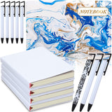 Honoson 12 Pcs Sublimation Journal Blank Include 4 Pcs A6 Sublimation Notebooks Blank 200 Pages and 8 Sublimation Pens for classroom students office School Supplies 4.3 x 5.7 Honoson