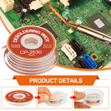 JoTownCand 3 Pcs Premium Desoldering Wick Set, 10FT No Clean Low Residue Solder Wick Braid (0.08, 0.1, 0.12IN) – Effortlessly Remove Solder and Disassemble Electronics JoTownCand