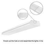 FaithSail 4FT LED Wraparound 40W 4 Foot LED Shop Lights for Garage, 4400lm 4000K Neutral White, Wrap Light, 48 Inch LED Light Fixtures Flush Mount Office Ceiling Lighting, Fluorescent Tube Replacement FAITHSAIL