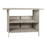 Flash Furniture Marco Indoor/Outdoor Patio Bar Counter Table, All-Weather Wicker Rattan Pattern, 2 Shelves, Gray Flash Furniture