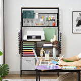 LOPASA Craft Storage Cabinet Compatible with Cricut, Craft Organizers Desk with Storage for Adults, Craft Table for Vinyl Organization, Craft Room Furniture LOPASA