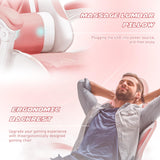 Homall Gaming Chair, Computer Chair with Footrest and Massage Lumbar Support, Ergonomic High Back Video Game Chair with Swivel Seat and Headrest (Pink) Homall