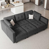 Belffin Modular Sectional Sofa with Storage Sectional Sleeper Couch Modular Sofa Bed for Living Room Dark Grey Belffin