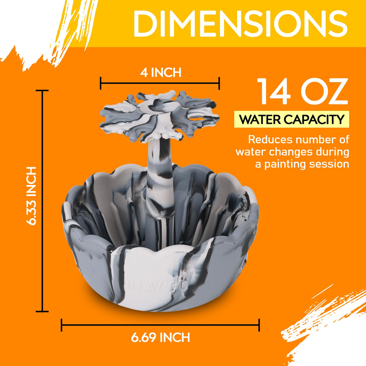 ILLAY CO. Paint Brush Cleaner - Silicone Brush Cleaner with Rinse Bowl | Upgraded 3-in-1 Paint Brush Holder and Cleaner Tool for Acrylic Painting | Best Painting Tool for Artists | Gift for Art Lovers ILLAY CO.