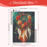 NEWENMO Dreamcatcher Diamonds Painting Kits for Adults Beginner, DIY 5D Flower Diamond Art Paint with Round Diamonds, Full Drill Gem Art Diamonds Art Painting for Home Wall Decor 12x16 Inch NEWENMO