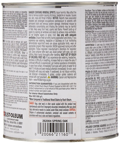 Rust-Oleum 1 qt Brands 262004 Spring Oak Varathane Fast Dry Wood Stain - WoodArtSupply