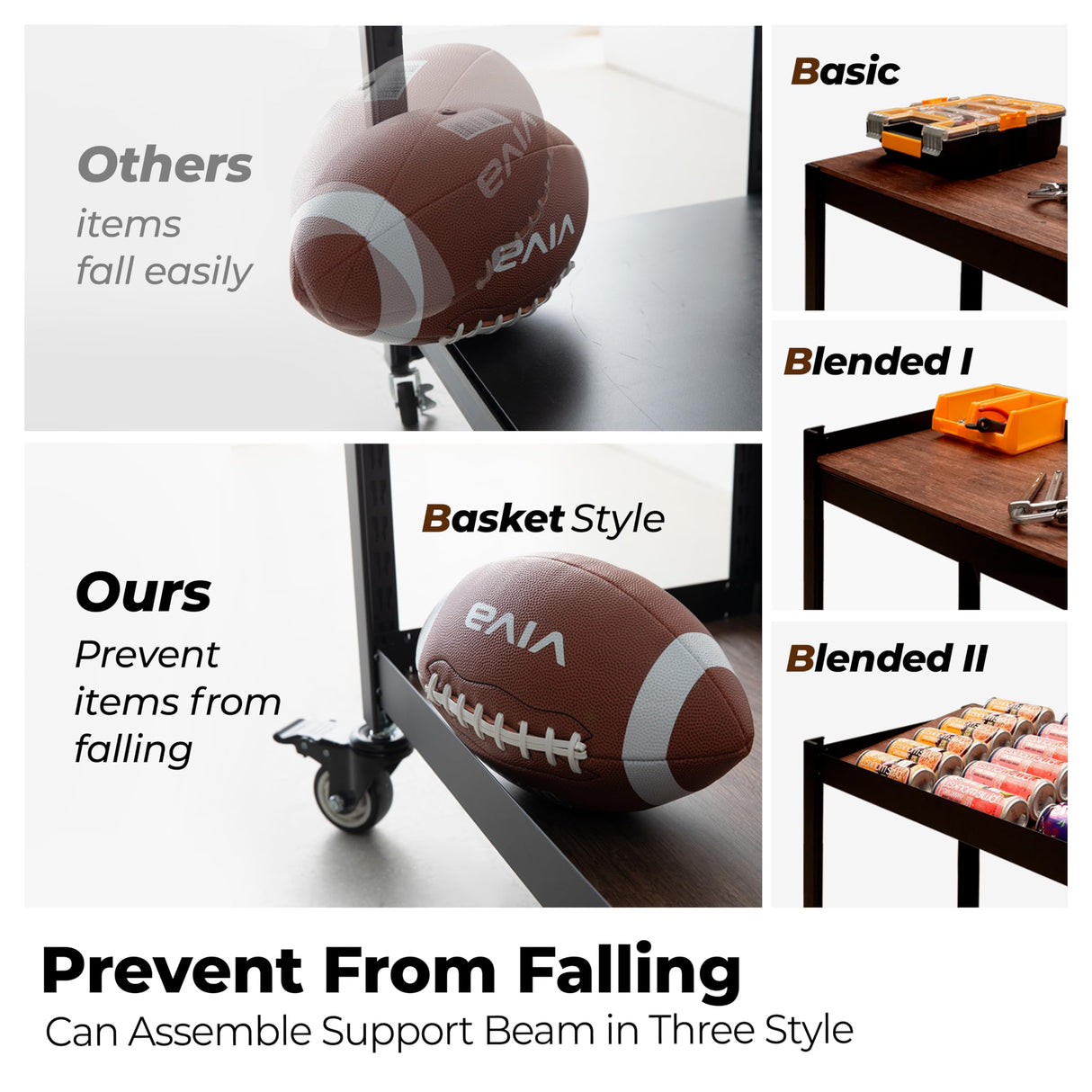 HOMEDANT House 5-Tier Metal Boltless Rolling Cart Shelf Rack Casters Heavy Duty Laminated Wheel Shelving Unit Adjustable Storage Shelves Organizer Kitchen Garage 36.2" W x 16.5" D x 69.5" H 1Pack HOMEDANT