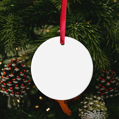 10Pcs Sublimation Ceramic Ornaments Sublimation Ornament Blanks Bulk Ceramic Discs Ornament for Heat Press Printing White Round Porcelain Ornament Personalized Xmas Tree Ornament Keepsake Crafts Gift