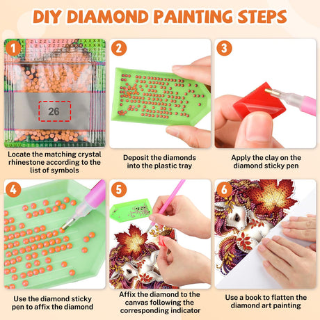 Bowetile Fall Diamond Art Hanging Kits for Adults Kids, Unicorn Diamond Art Suncatchers, 5D Special Shape Autumn Diamond Painting Pendant Window Ornament Gifts for Home Garden Door Wall Decor Bowetile