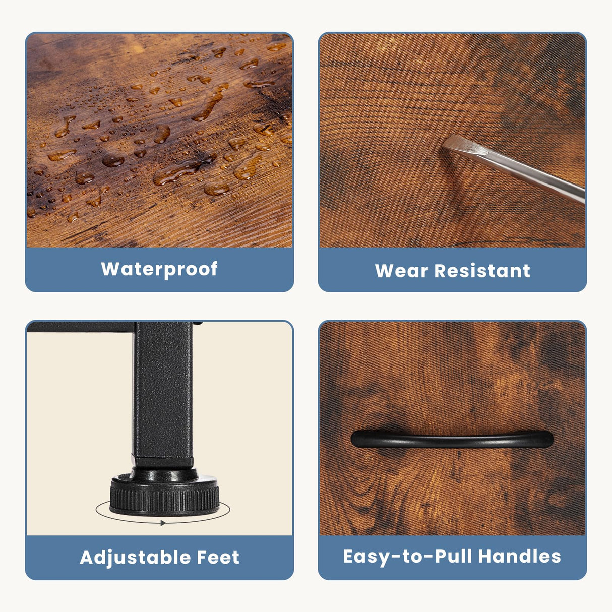 DUMOS TV Stand Dresser for Bedroom Entertainment Center with 5 Fabric Drawers Storage Organizers Units, Media Console Table with Open Shelf up for 45" Television for Living Room, Dorm, Brown DUMOS