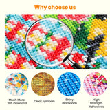 Bowetile 5D Diamond Art Phoenix Kits for Adults Beginners, Animals Diamond Painting Phoenix Kits, DIY Full Round Drill Diamonds Dots Paintings Picture Gem Art Craft for Home Wall Decor 12x12 Inch Bowetile