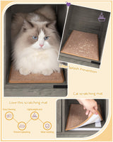 Hzuaneri Cat Litter Box Enclosure, Hidden Litter Box Cabinet Furniture with Cat Bell, Indoor Cat House, Farmhouse Style, 31.5 x 19.7 x 20.9Inches, for Hallway, Bedroom, Light Ivory CB82405X Hzuaneri