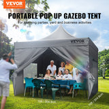 VEVOR 10x10 FT Pop up Canopy with Removable Sidewalls, Instant Canopies Portable Gazebo & Wheeled Bag, UV Resistant Waterproof, Enclosed Canopy Tent for Outdoor Events, Patio, Backyard, Party, Camping VEVOR