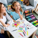 KALOUR 72 Art Markers Pens Set, Dual Tip Brush and Fine Point, Color Number and Name, Zipper Case, Adult Coloring, Lettering, Drawing KALOUR