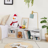 VECELO 4-Tier Bookcase, Modern Storage Cabinet with Height Difference Shelves for Standard Textbooks, 5 Cubes, Vertical or Horizontal, Easy Assembly, Pearl White VECELO