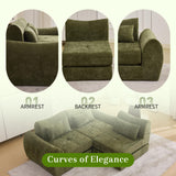 MAXMAXX 102" Cloud Sofa, 4-in-1 Folding Sofa Bed, Floor-Standing Boneless Couch, Futon Sofa Bed for Living Room, Bedroom and Entertainment Room (Green) MAXMXX