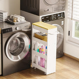 IRONCK Slim Storage Rolling Cart with Drawer and Wheels and Handle, 4 Tier Slide Out Utility Kitchen Cart for Small Spaces Kitchen Laundry Narrow Places, White IRONCK