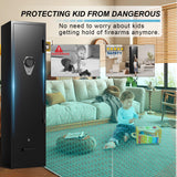 ANXINWEI Gun Safe, 5-8 Gun Cabinet with Lock Drawer, Rifle Safe with Dual Alarm and Mute Mode, Gun Safe for Rifles and Pistols with LED Light, Gun Cabinets for Rifles and Shotguns，Rifle Safes for Home ANXINWEI