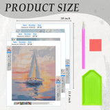 JWVK Ocean Beach Diamond Art Kits 3 Pack, Tropical Coastal Ocean Oyster Palm Tree Nautical Sailboat DIY Diamond Gem Painting Art Kits for Kids Adults Beginners, Beach House Room Decor 10x11.8 Inch JWVK