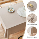 AUSSPVOCT Textured Linen Tablecloth Rectangle 52x70 Waterproof Spill-Proof Wipeable Table Cloth Wrinkle Free Linen Dining Table Cover for Birthday Farmhouse Spring Tablecloths Up to 36‘'X54'' AUSSPVOCT