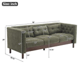Christopher Knight Home Marloo 3 Seater Sofa Couch, Upholstered Couch, Linen-Like Tufted Back Sofa with Arm Rest, Rubberwood Legs, 78" Spacious Seating for Living Room Home Rest, Dark Green Christopher Knight Home
