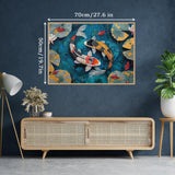 Fall Fish Puzzles for Adults 1000 Pieces, Autumn Nature Art Jigsaw Puzzles, Flower Lotus Pond Puzzles BBOLDIN