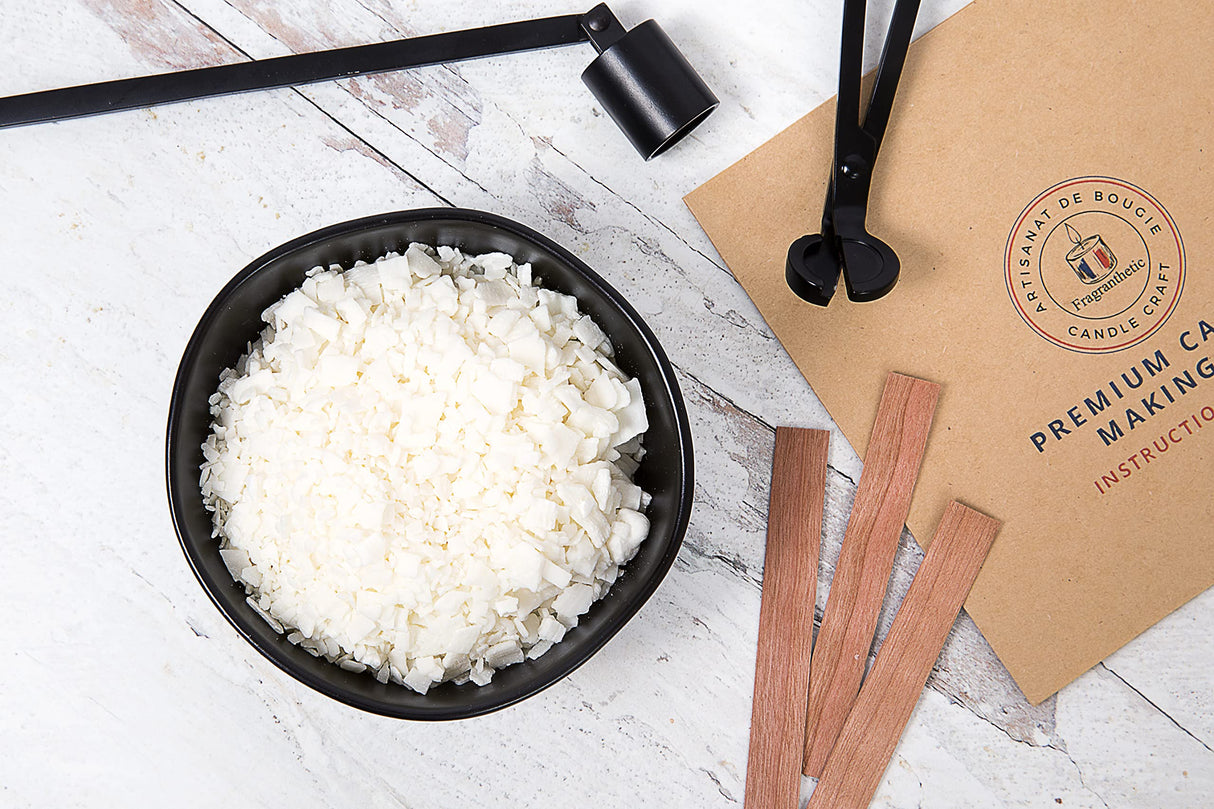 Fragranthetic Luxury Candle Making Kit for Adults | DIY Soy Candle Making Kit with Glass Jars, Wood Candle Wicks, Cotton Wicks & Candle Accessory Set Fragranthetic