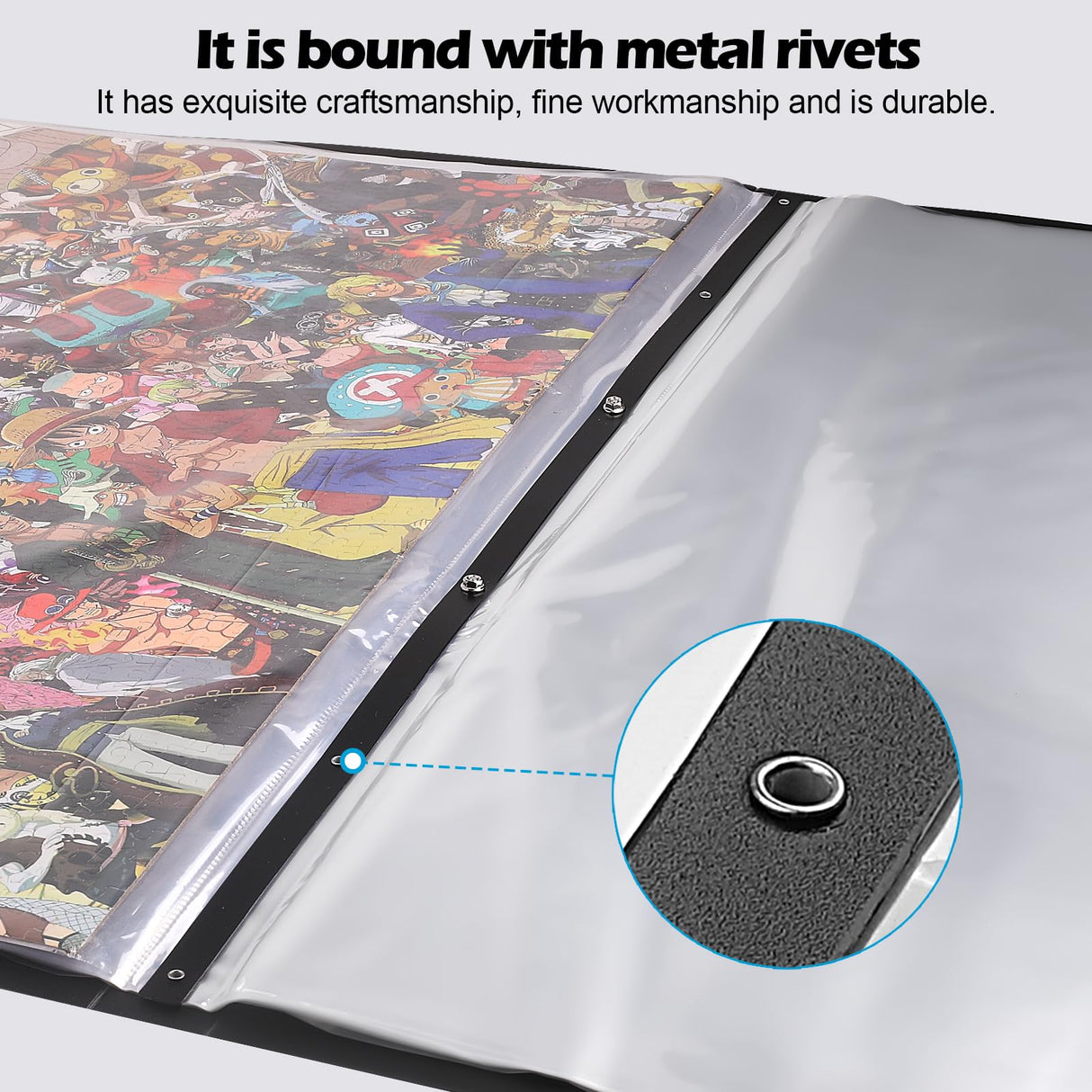 ZFCLXX Puzzle Storage Folder Keeper for Enthusiasts, 20"x 28" Iarge Capacity 1000-Pieces Puzzle Organizer Accessory, 20 Transparent High Definition Pockets, Movie Poster Storage Clip,Dust-Proof ZFCLXX