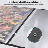 ZFCLXX Puzzle Storage Folder Keeper for Enthusiasts, 20"x 28" Iarge Capacity 1000-Pieces Puzzle Organizer Accessory, 20 Transparent High Definition Pockets, Movie Poster Storage Clip,Dust-Proof ZFCLXX