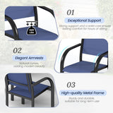 SEGMART 7-Piece Outdoor Patio Dining Set for 6, 59” Table with 4 Textilene Dining Chairs & 2 Swivel Chairs, Patio Furniture Set with Durable Metal Frame for Backyard Garden, Deck, and Poolside (Blue) SEGMART