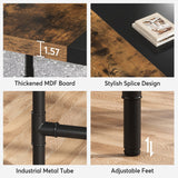 Tribesigns 6FT Conference Table, 70.8" W x 35.4" D Meeting Table Conference Room Tables with Pipe Metal Frame, Rectangle Training Seminar Table Computer Desk for Home Office, Brown Tribesigns