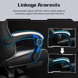 Yaheetech Gaming Chair, Video Game Chair with Massage Lumbar Support and Footrest Height Adjustable Ergonomic Computer Gaming Chair with Swivel Seat and Headrest, Black/White Yaheetech