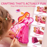 Klever Kits Poke in Fun Art Crafts for Kids Ages 4-8, Princess Dress-up, Art Activities, DIY Craft Kits, Birthday Gifts for Girls Ages 4 5 6 7 8+ Klever Kits