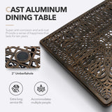 𝗔𝗶𝗹𝗶𝘀𝗺𝗮𝗶𝗹 𝟗 𝐏𝐢𝐞𝐜𝐞 Outdoor Dining Set Cast Aluminum Retro Patio Dining Set for 8 Includes 86.6’’ Rectangular Table and 8 Chairs with Cushion and Umbrella Hole for Patio Deck Garden Ailismail