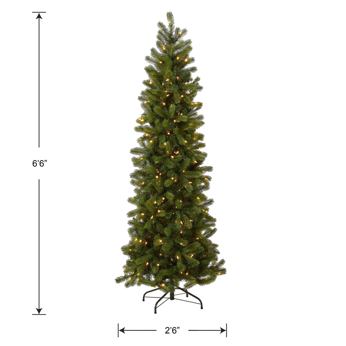 National Tree Company Pre-Lit 'Feel Real' Artificial Slim Downswept Christmas Tree, Green, Douglas Fir, Dual Color LED Lights, Includes PowerConnect and Stand, 6.5 feet National Tree Company