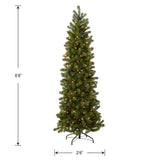 National Tree Company Pre-Lit 'Feel Real' Artificial Slim Downswept Christmas Tree, Green, Douglas Fir, Dual Color LED Lights, Includes PowerConnect and Stand, 6.5 feet National Tree Company