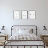 Set of 3 Framed Farmhouse Sweet Dreams Sign 11x14” Above Bed Wall Decor for Bedroom Decor Wall Art Wood Signs (11"x14", Gray) Houmury