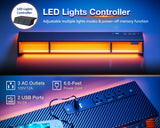 MOTPK 40 inch Gaming Desk with LED Lights & Power Outlets, Small Computer Gaming Table with Float Monitor Stand, Kids Boys Desk with Carbon Fiber Texture MOTPK