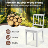 Giantex Farmhouse Dining Chairs Set of 2, Modern Kitchen Chairs w/Rubber Wood Legs & Curved Backrest, Ladder Back Diner Chairs, Wooden Side Chairs for Study, Dining Room, Load 400 LBS, White Giantex